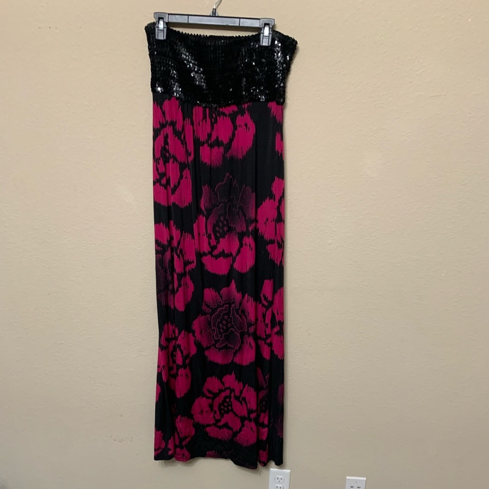 Strapless floral dress